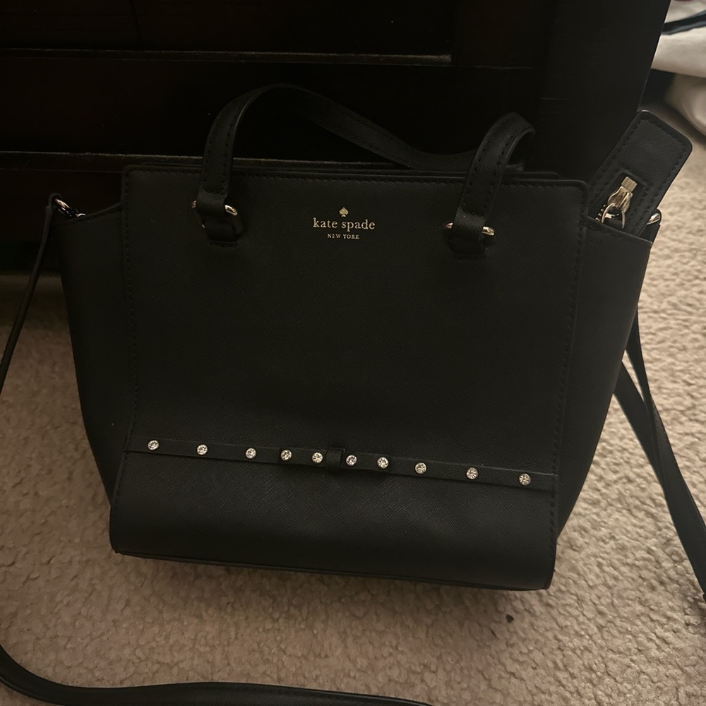 Kate Spade Black Satchel with Stud Accents